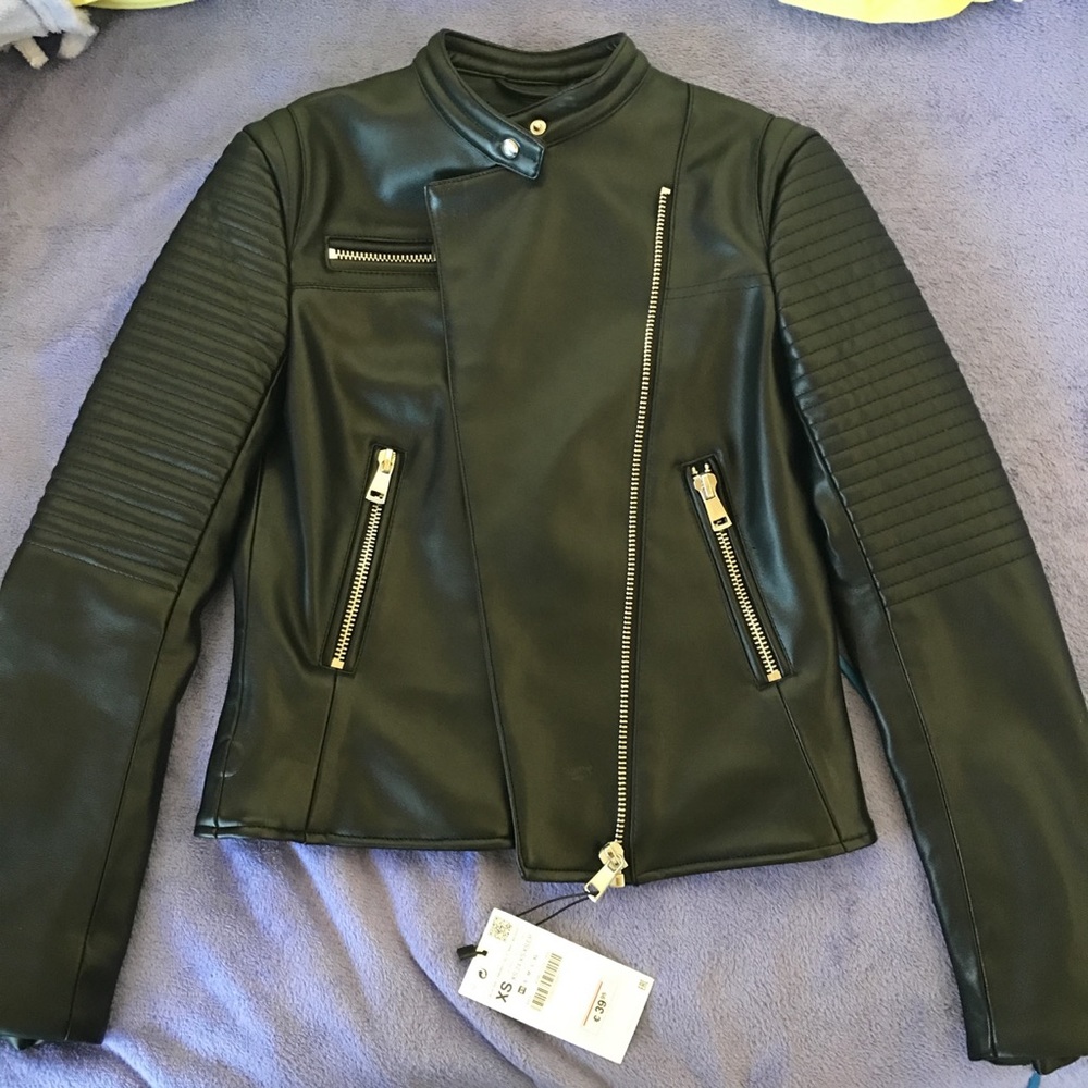 ZARA black leather jacket